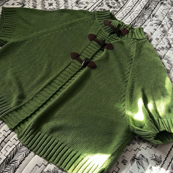 Old Navy Knit Poncho Cardigan Jacket Size CL in Green - Picture 4 of 6